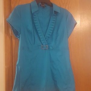 Blue short sleeve blouse